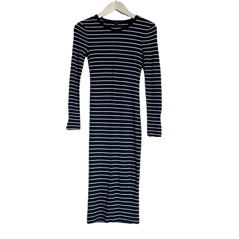 Forever 21 Long Sleeve Striped Ribbed Dress. S